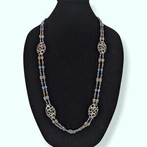 Bohemian Beaded Metal Cut Out Necklace